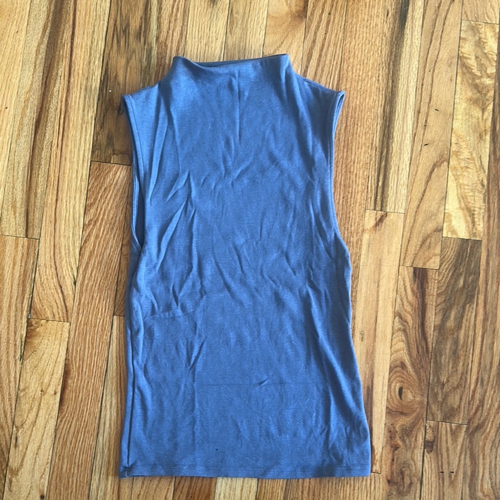 Zara mock neck blue sleeveless top - Picture 8 of 8